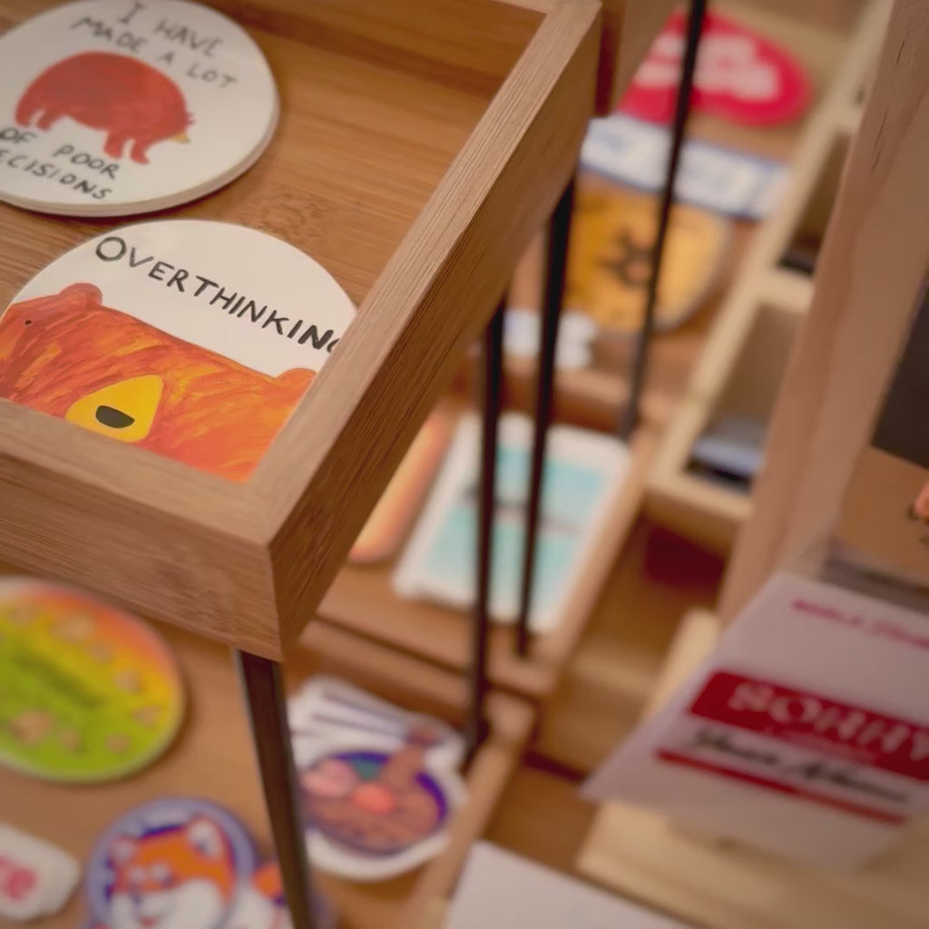 Collection of stickers by artist Billy Murphy
