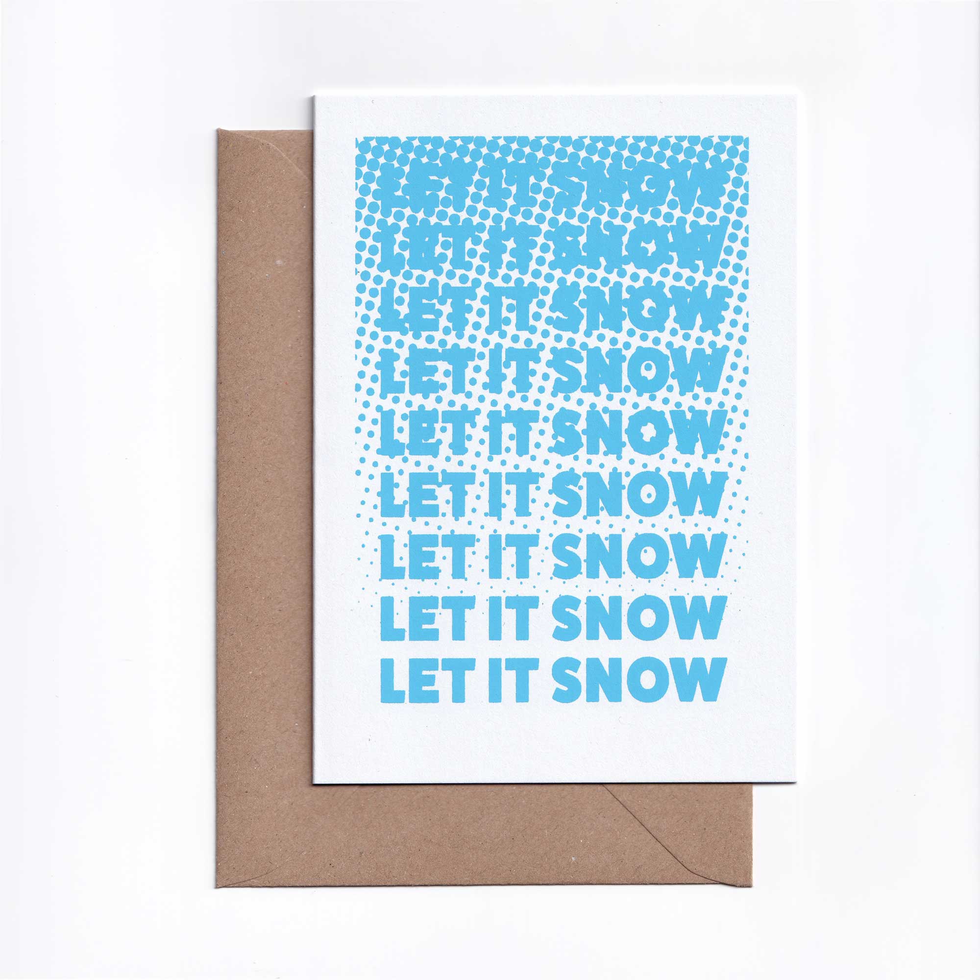Let It Snow Riso Christmas Card