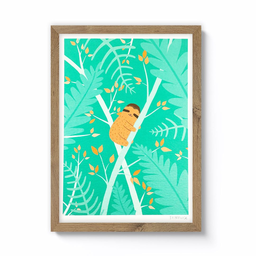 Sleepy Sloth - Riso Print
