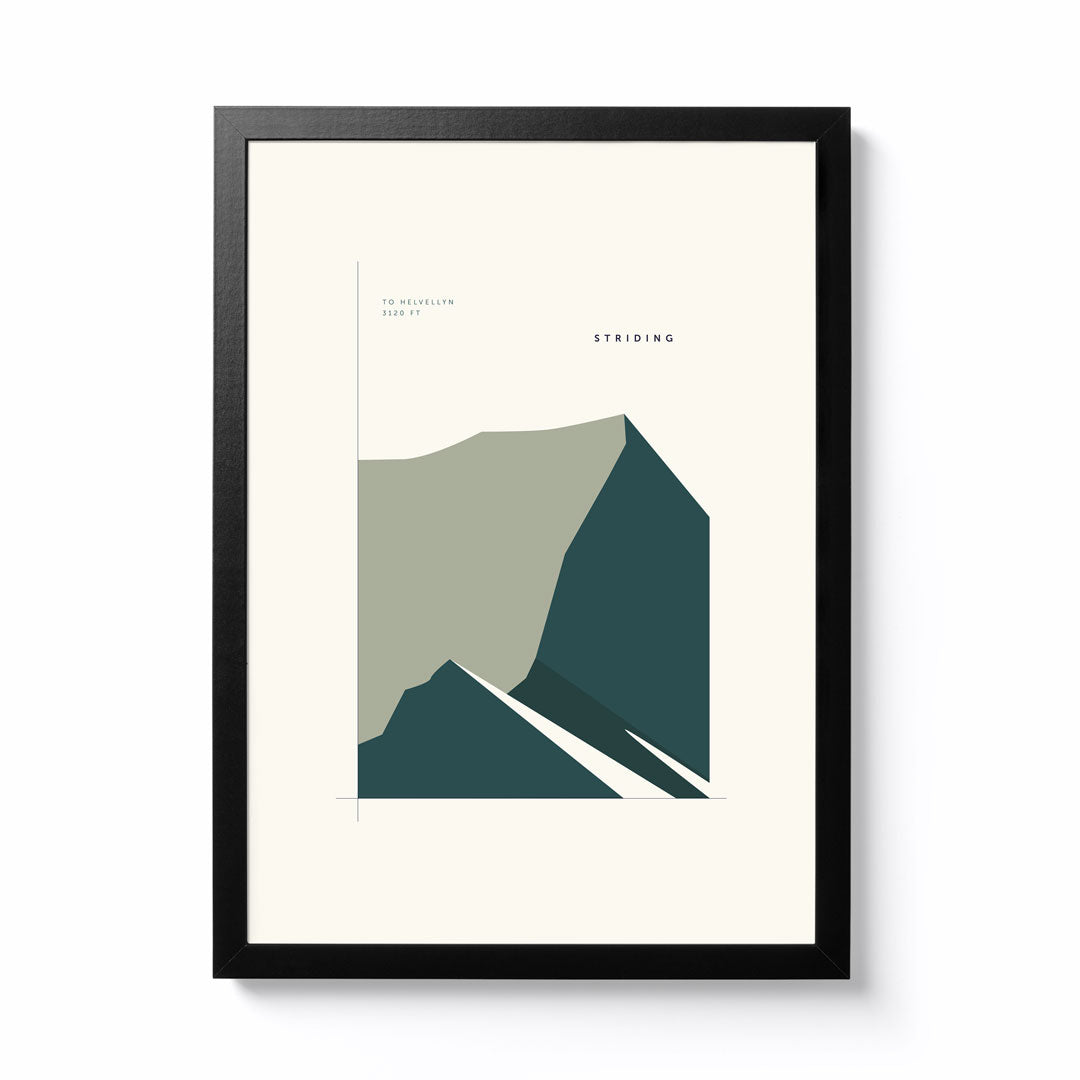 Striding Edge Line Drawing Striding Edge Art Print by The Wild Kind – National Park Print Shop