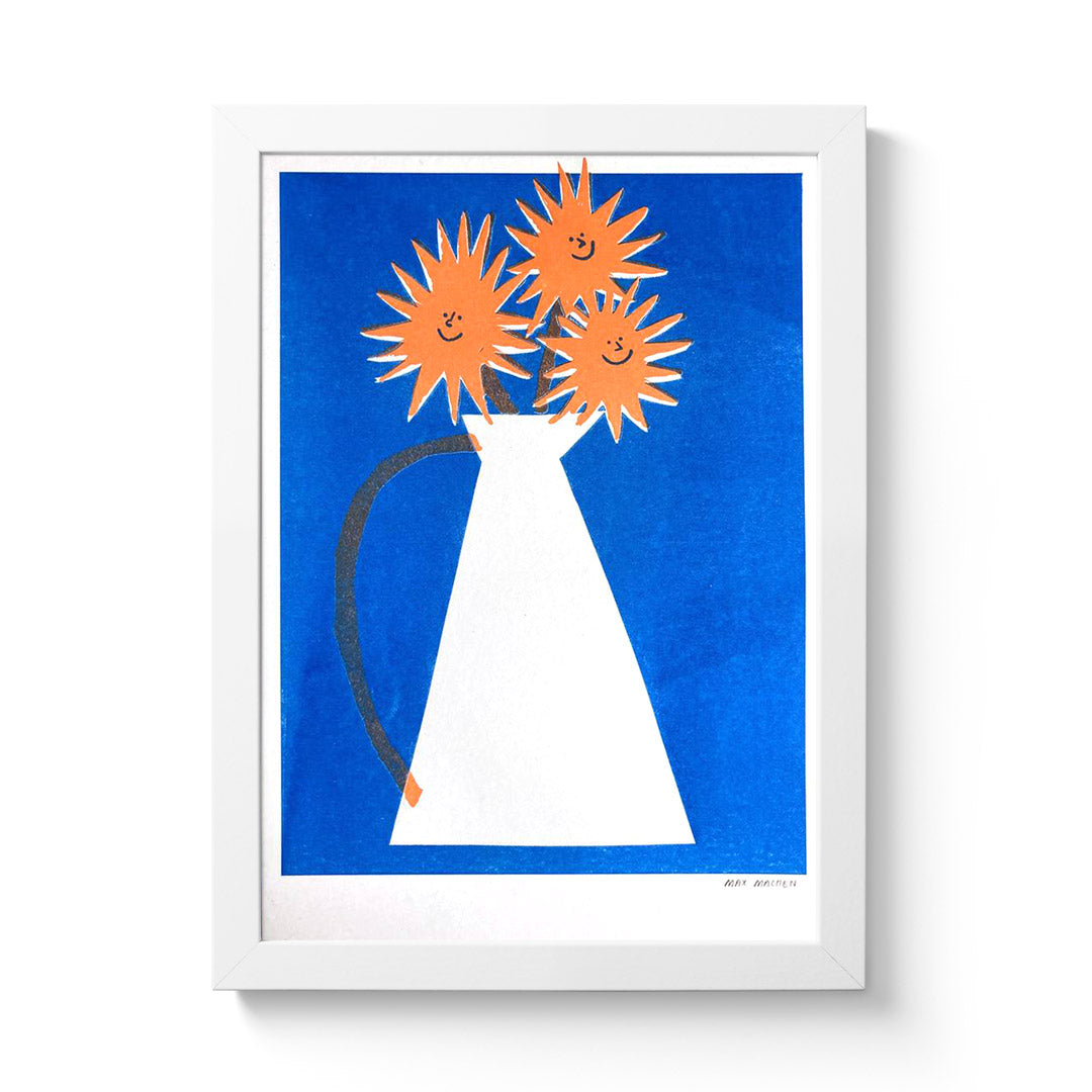 Happy Sunflowers - Riso Print