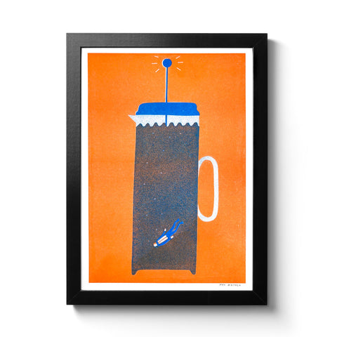Coffee Diver - A4 Riso Print